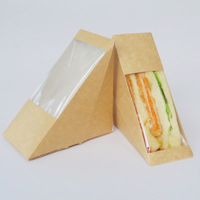 Nahrungsmittelpapier-Pappmitnehmermittagessen-Verpackensandwich-Kasten Browns Kraftpapier mit Fenster