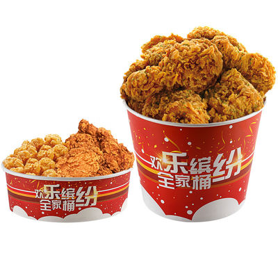 Einweggeschirr-Popcorn Fried Chicken Bucket 32oz 46oz 48oz biologisch abbaubares Getränke