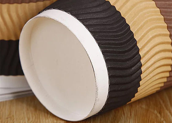 biologisch abbaubare höhlt Kräuselungs-Wand-Wegwerfpapier 20oz 24oz 8-Unze-heiße Getränk-Papierschalen