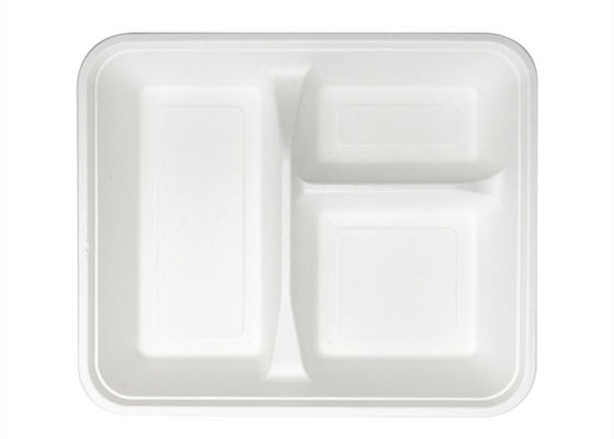 Schulbiologisch abbaubares Bagassen-WegwerfGeschirr 6 5 3 Fach-Mittagessen-Behälter