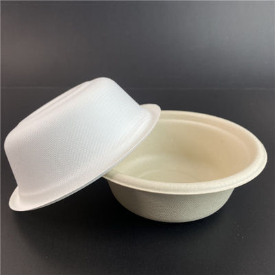 Das 120 Grad-Öl-überzieht beständige biologisch abbaubare Zuckerrohr-Bagasse Mitnehmerschüssel mit Deckel