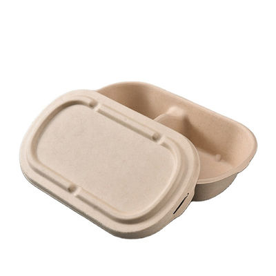 biologisch abbaubares Bagassen-Geschirr-fettdichter Mikrowellen-Behälter 850ml 1000ml mit Deckel