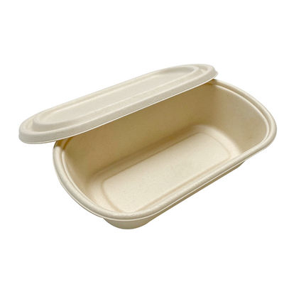 biologisch abbaubares Bagassen-Geschirr-fettdichter Mikrowellen-Behälter 850ml 1000ml mit Deckel