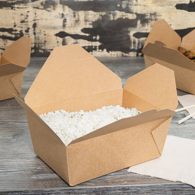 Brotdose-Papiernahrungsmittelbehälter FDAs 2000ml biologisch abbaubare Einweggeschirr-337gsm