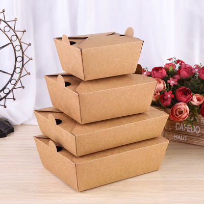 Biologisch abbaubare Verpacken- der Lebensmittelkästen Takeway Bento Lunch Box Kraft Paper