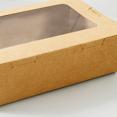 Einweggeschirr-Verpacken- der Lebensmittelkasten des Salat-337gsm biologisch abbaubarer mit Fenster
