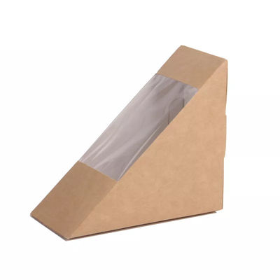 Nahrungsmittelpapier-Pappmitnehmermittagessen-Verpackensandwich-Kasten Browns Kraftpapier mit Fenster