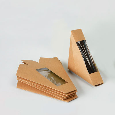 Nahrungsmittelpapier-Pappmitnehmermittagessen-Verpackensandwich-Kasten Browns Kraftpapier mit Fenster