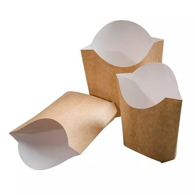 Wegwerf-Pantone PET 220gsm beschichtete Kraftpapier-Pommes Frites Chips Box Packaging