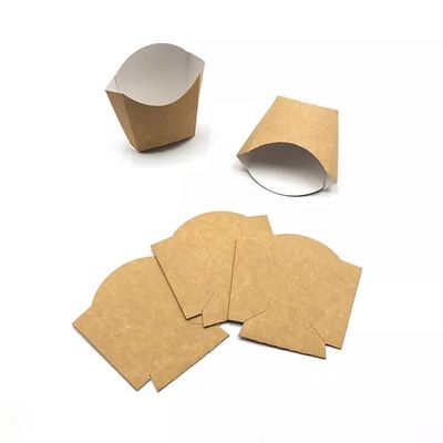 Wegwerf-Pantone PET 220gsm beschichtete Kraftpapier-Pommes Frites Chips Box Packaging