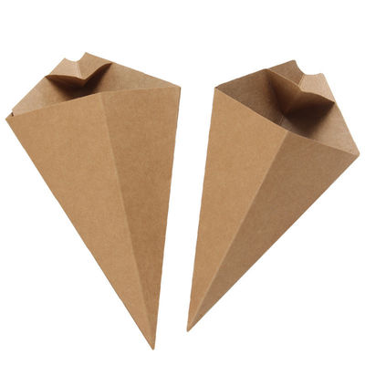PET-überzogene Pommes-Frites tapezieren Wegwerfkegel-Schalen-Kraftpapier-Kasten mit Soße