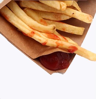 PET-überzogene Pommes-Frites tapezieren Wegwerfkegel-Schalen-Kraftpapier-Kasten mit Soße