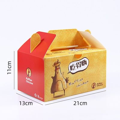 7CM nehmen Verpackenbrathähnchen-Kasten Schnellimbiss-300gsm Papierkästen heraus