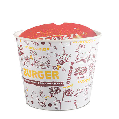 Einweggeschirr-Popcorn Fried Chicken Bucket 32oz 46oz 48oz biologisch abbaubares Getränke