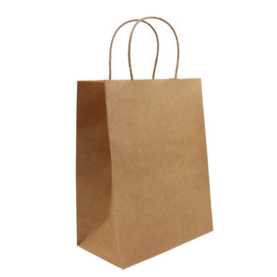 Geschenk-Tasche Kraftpapiers biologisch abbaubare weiße Einweggeschirr-130g 135g mit Griffen