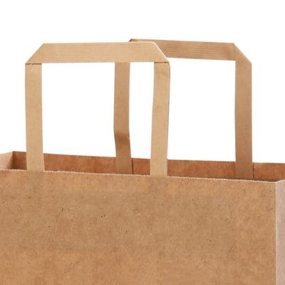 Einweggeschirr-Brown-Papiertüten 250gsm 300gsm biologisch abbaubare mit Griffen