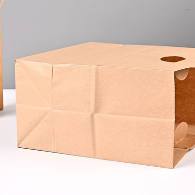 Aufbereitetes 4LBS stempelschnitt Verpacken- der Lebensmittelpapiertüte-Griff-Geschenk-Einkaufstasche 150GSM
