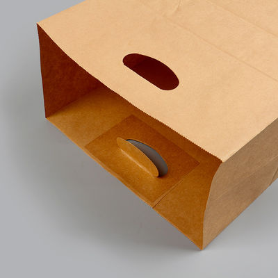 Aufbereitetes 4LBS stempelschnitt Verpacken- der Lebensmittelpapiertüte-Griff-Geschenk-Einkaufstasche 150GSM