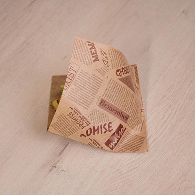 13x13cm sackt fettdichtes doppeltes offenes Papier-Sandwich Taschen-45gsm Burger-Verpackungs-Tasche ein