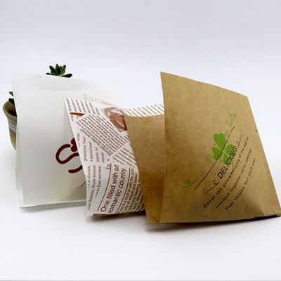 13x13cm sackt fettdichtes doppeltes offenes Papier-Sandwich Taschen-45gsm Burger-Verpackungs-Tasche ein
