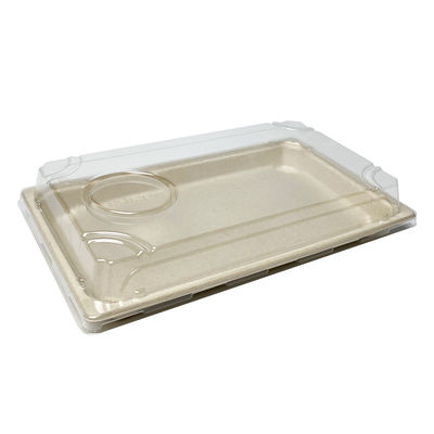 Schnellimbiss-biologisch abbaubare Bagassen-Geschirr-Sushi Tray With Pet Lid des Essgeschirr-11g