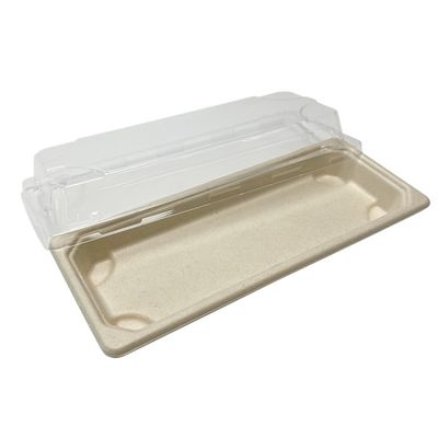 Schnellimbiss-biologisch abbaubare Bagassen-Geschirr-Sushi Tray With Pet Lid des Essgeschirr-11g