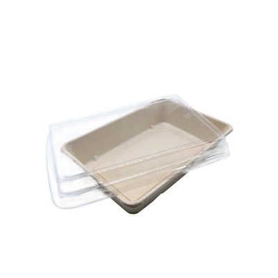 Schnellimbiss-biologisch abbaubare Bagassen-Geschirr-Sushi Tray With Pet Lid des Essgeschirr-11g