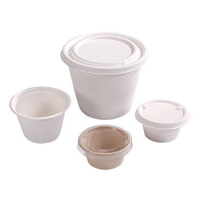Papier-Suppen-teilen Wegwerfsalat-Schüsseln 1oz 2oz 4oz mit Deckeln Schalen ein
