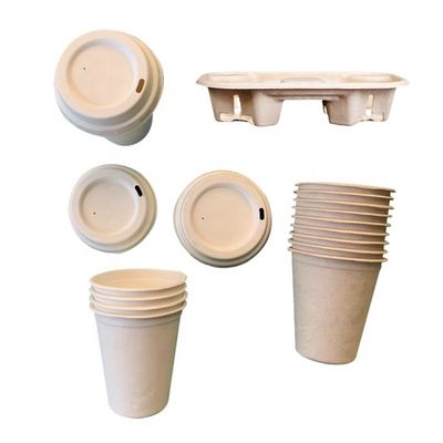 Milch Pfas freie biologisch abbaubare Wegwerfmitnehmerkaffeetassen des Bagassen-Geschirr-8oz