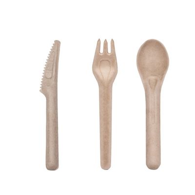 Freundliche Wegwerfkompostierbare Gabeln und Löffel biologisch abbaubare Bagasse Eco tischbesteck-141.7mm
