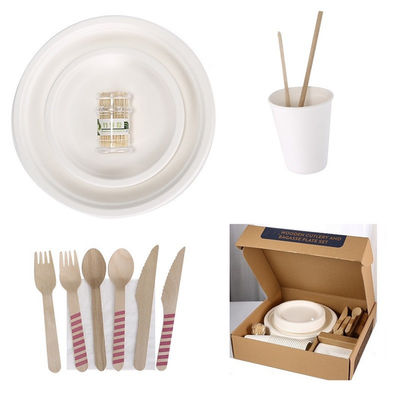 Nehmen das stützbare kompostierbare Wegwerf Wegwerfplatten-Tischbesteck Eco Nahrungsmittelbehälter heraus
