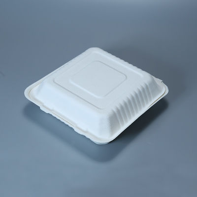 Mitnehmermikrowellen-sichere Bagassen-Maschinenhälften-Geburtstagsfeier-Wegwerfplatten der behälter-800ml