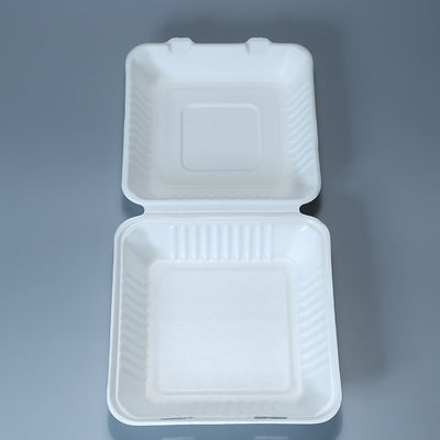 Mitnehmermikrowellen-sichere Bagassen-Maschinenhälften-Geburtstagsfeier-Wegwerfplatten der behälter-800ml
