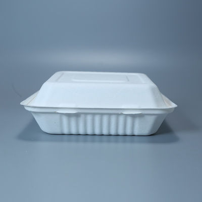 Mitnehmermikrowellen-sichere Bagassen-Maschinenhälften-Geburtstagsfeier-Wegwerfplatten der behälter-800ml