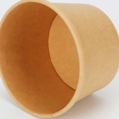 Winkel des Leistungshebels, der Wegwerfbiologisch abbaubares beschichtet, nehmen Behälter-Kraftpapier-Suppenschüssel 16oz 24oz heraus