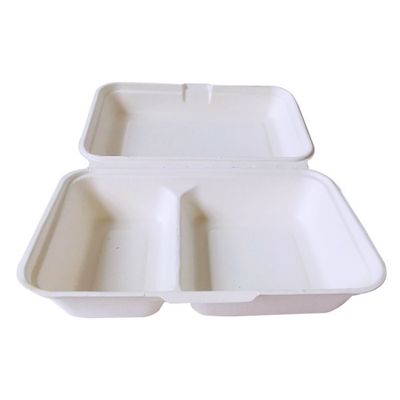 Essgeschirr-essen kompostierbare Partei-Geschirr-Bagassen-Masse 600ml 1000ml Bento Box zu Mittag