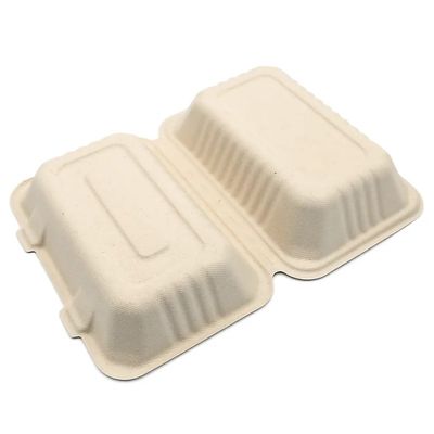 Essgeschirr-essen kompostierbare Partei-Geschirr-Bagassen-Masse 600ml 1000ml Bento Box zu Mittag