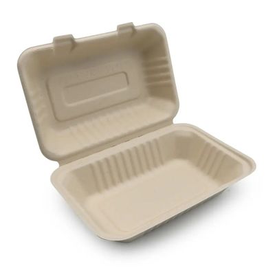 Essgeschirr-essen kompostierbare Partei-Geschirr-Bagassen-Masse 600ml 1000ml Bento Box zu Mittag