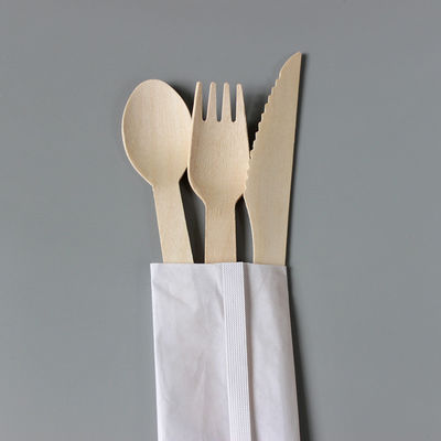 140mm stellte hölzernes Abendessen-Wegwerftischbesteck biologisch abbaubare Gabel-Messer und Löffel ein