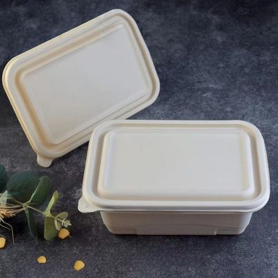 Kompostierbarer Mahlzeit-Brotdose-Schnellimbiss-Verpackenwegwerfkasten der Maisstärke-500 600ML