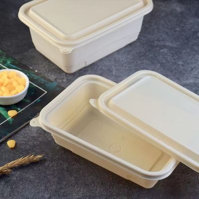 Kompostierbarer Mahlzeit-Brotdose-Schnellimbiss-Verpackenwegwerfkasten der Maisstärke-500 600ML