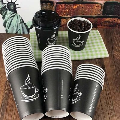 Gewohnheit 2.5oz druckte schwarzer Wegwerfkaffee-einzelne Wand-Schalen der kaffeetasse-8oz