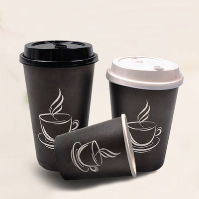 Gewohnheit 2.5oz druckte schwarzer Wegwerfkaffee-einzelne Wand-Schalen der kaffeetasse-8oz