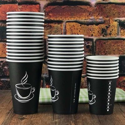 Gewohnheit 2.5oz druckte schwarzer Wegwerfkaffee-einzelne Wand-Schalen der kaffeetasse-8oz