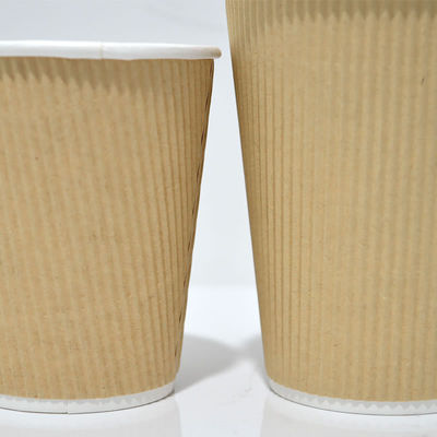 90MM PS recyclebare 12oz Kraftpapier Kräuselungs-Papierschalen Tripple-Wand Winkels des Leistungshebels für Kaffee