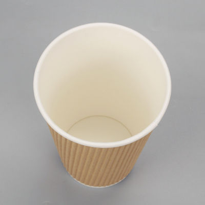 90MM PS recyclebare 12oz Kraftpapier Kräuselungs-Papierschalen Tripple-Wand Winkels des Leistungshebels für Kaffee