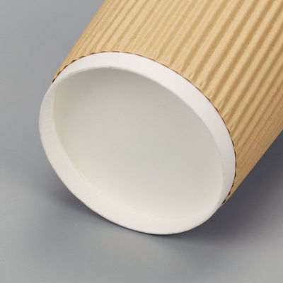 90MM PS recyclebare 12oz Kraftpapier Kräuselungs-Papierschalen Tripple-Wand Winkels des Leistungshebels für Kaffee