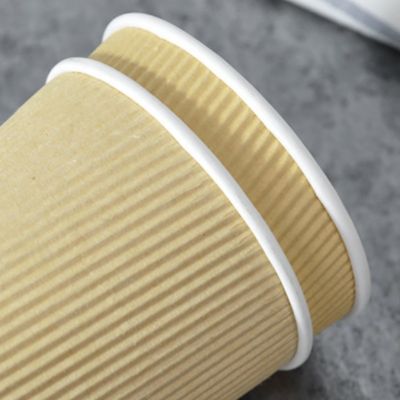 90MM PS recyclebare 12oz Kraftpapier Kräuselungs-Papierschalen Tripple-Wand Winkels des Leistungshebels für Kaffee