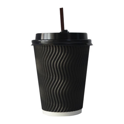 Kräuselungs-Schalen Winkels des Leistungshebels 400ml starke dauerhafte Wellpappe-12oz mit Deckeln