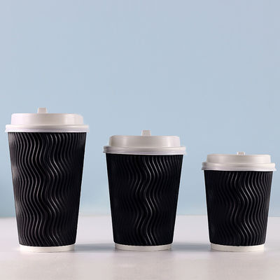 Kräuselungs-Schalen Winkels des Leistungshebels 400ml starke dauerhafte Wellpappe-12oz mit Deckeln